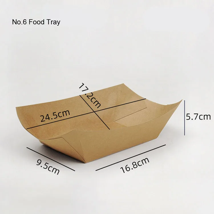 6chip kraft tray
