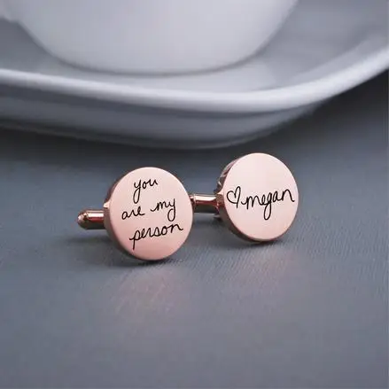 engraved initial cufflinks