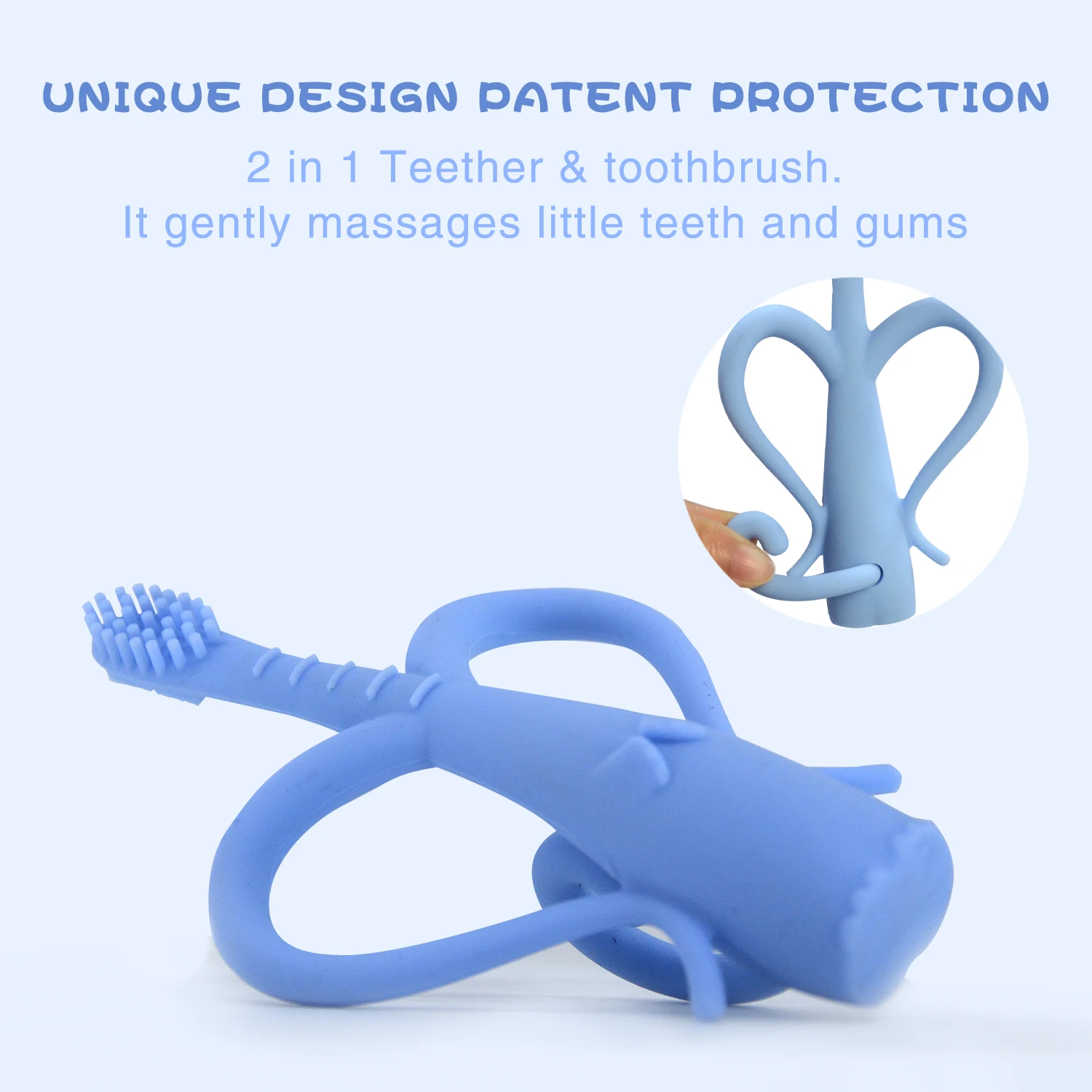 
 Оптовая продажа, детская Первая зубная щетка, прорезыватель, Силиконовая зубная щетка для малышей  