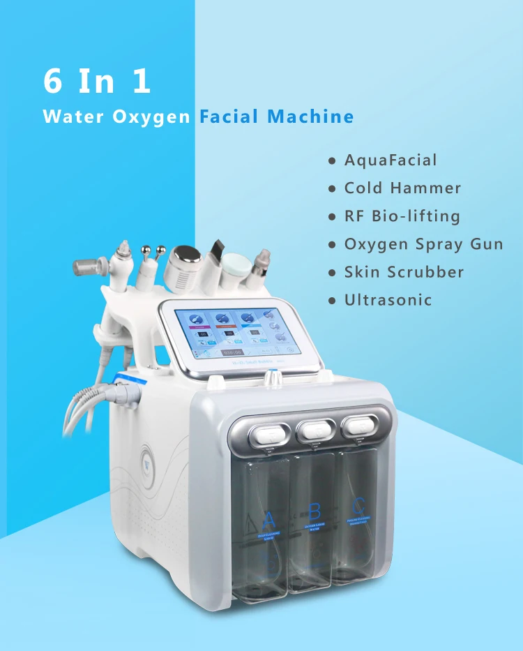 
Высококачественная 6 в 1 многофункциональная Аква-дермабразия кислородная струйная пилинг машина для омоложения кожи для использования в салоне 