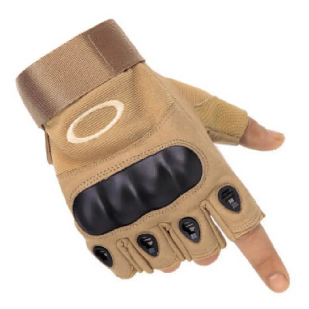 Baiyuheng Army Holder Military Outdoor Neoprene Self Defense Indestructible Hard Knuckle Half finger Tactical Gloves