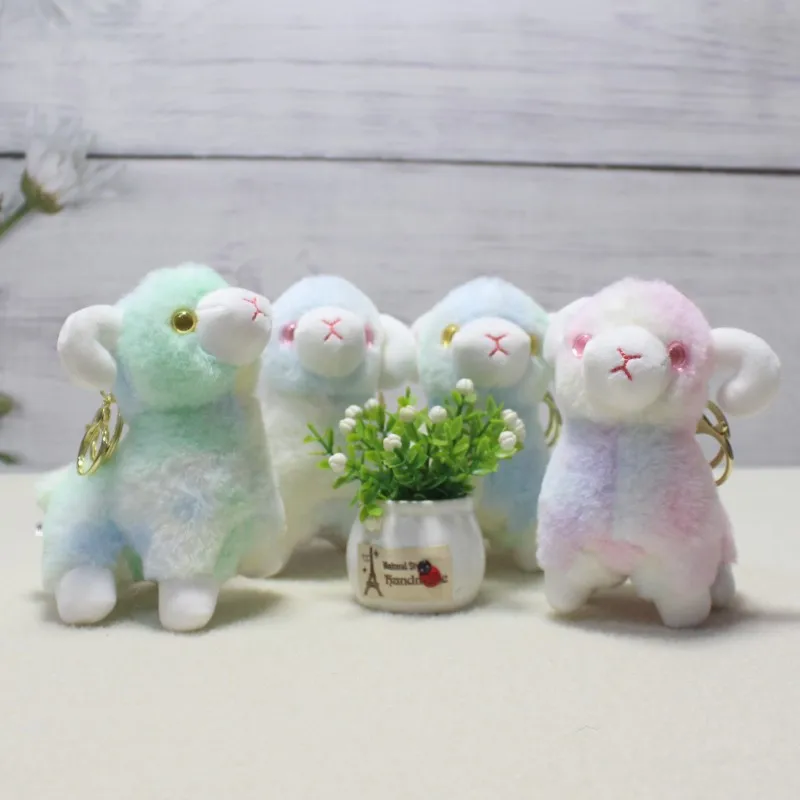 sheep plush toy keychain Cute soft Stuffed Animal Toys alpaca key chains bag pendant sheep toy decoration Plushie sheep keychain