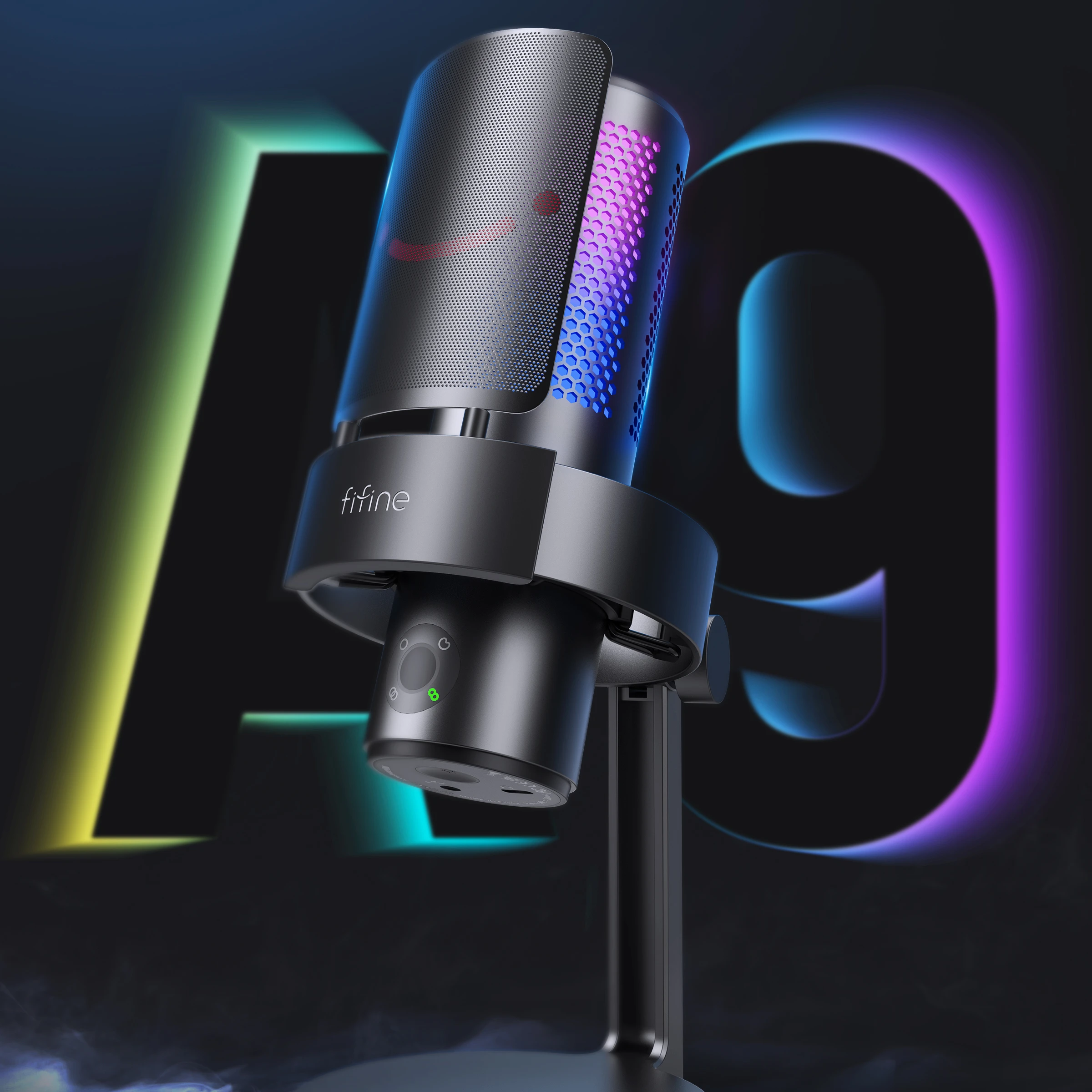 Профессиональные студийные микрофоны Fifine A9, игровой микрофон RGB, Usb конденсаторный микрофон, микрофон