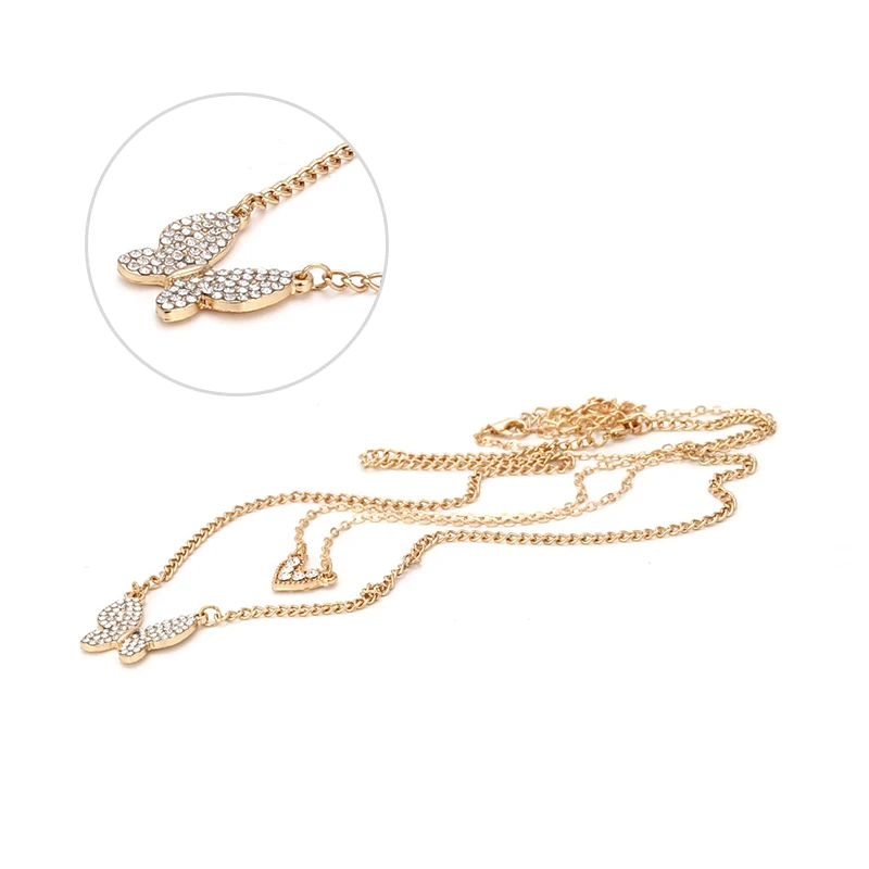18K золото алмазный кулон в форме бабочки подходит для ко Дню Святого Валентина, чтобы отправить его подруга