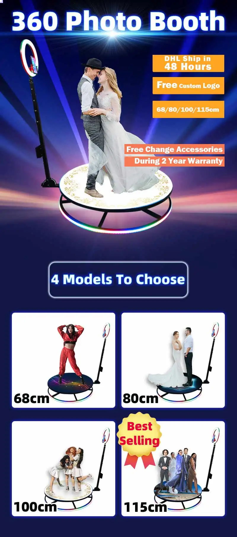 video spinner 360 photo booth platform automatic m foldable mirror photo booth