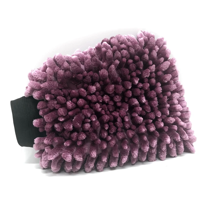 Новый цвет фиолетовый синели перчатка мытья автомобиля стиральная микрофибры перчатки автомобиля набор для ухода за зубами
