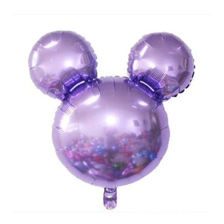 Pretty Monochrome Cartoon Mouse Head Shape Aluminum Foil Balloons For Decoration