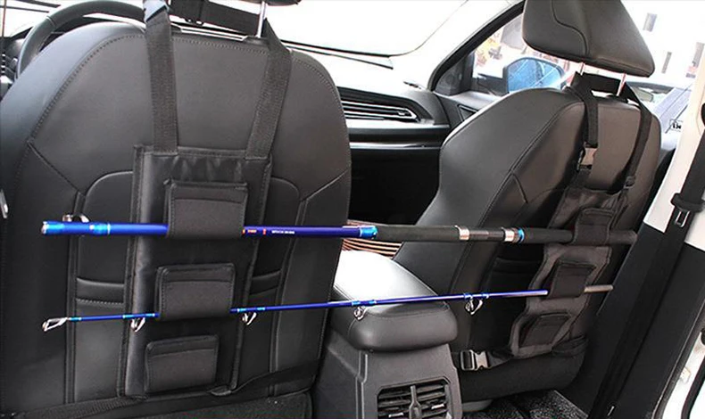 Fishing Rod Holder In Car Saver Travel Fish Pole Belt Clamp Vehicle Seat Storage Racks