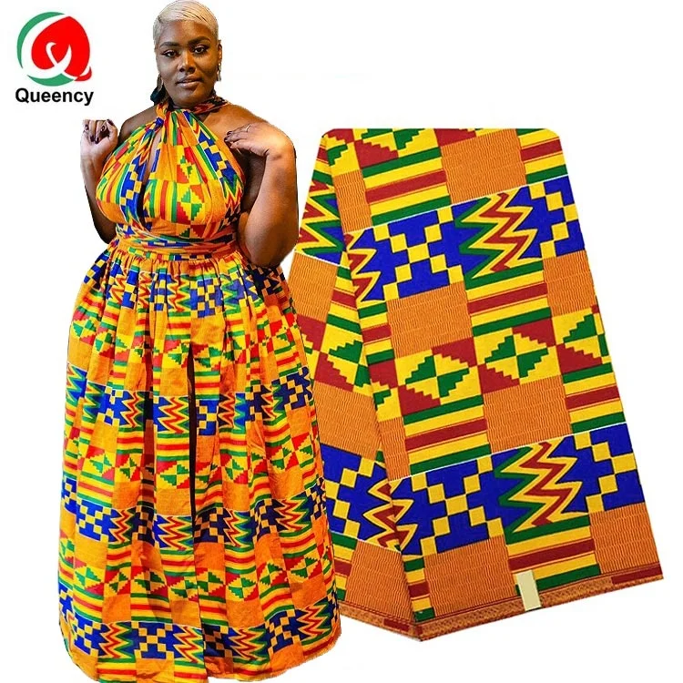 
Восковые принты Queency, в наличии, Африканские Восковые тканевые платья, восковая ткань для людей, оптовая продажа 