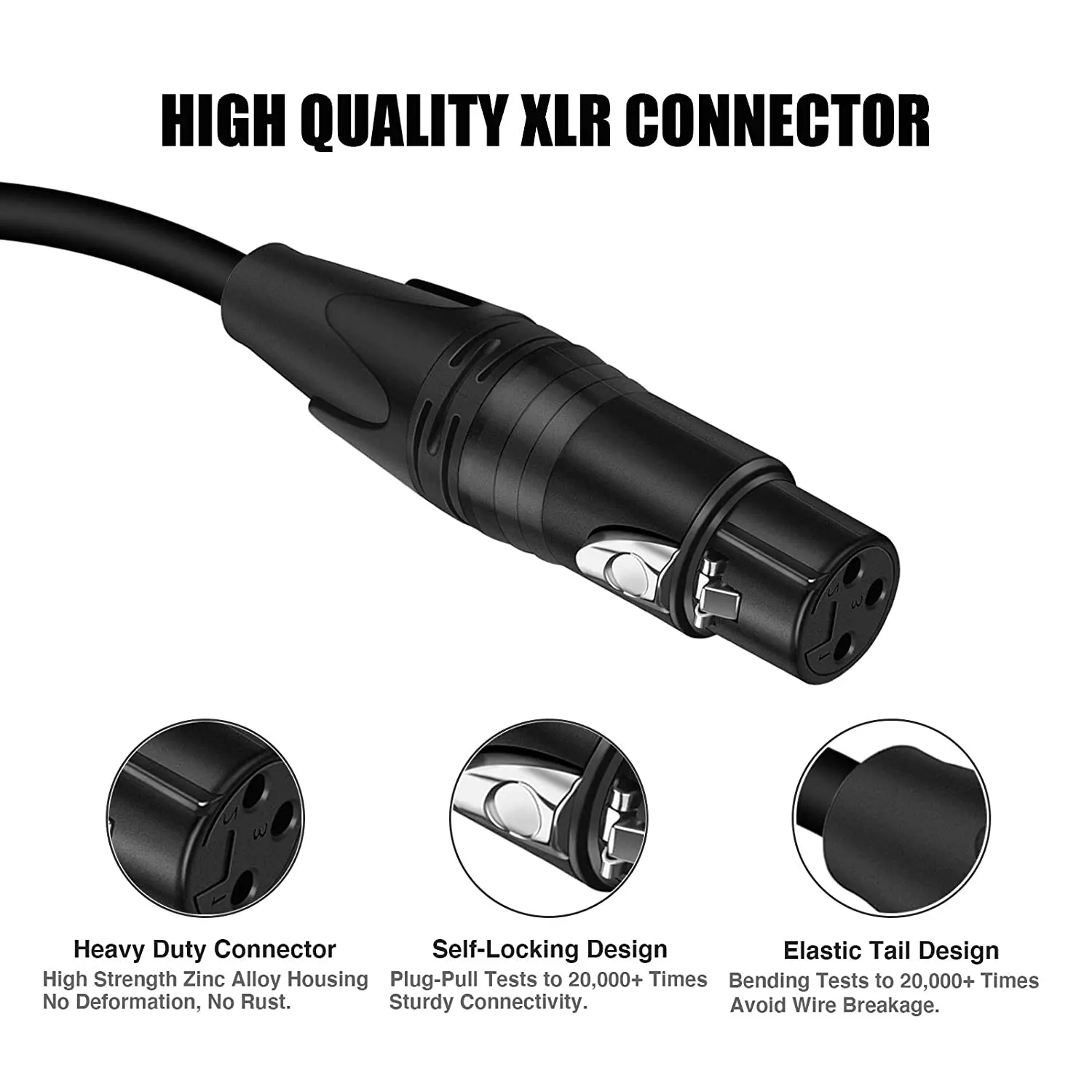Studio XLR to USB-A Interface Cable USB to XLR Adapter to Capture Professional Audio Microphone for Smartphone/Tablet/Computer