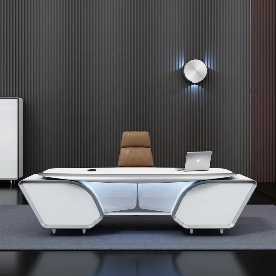 
Белый деловой органайзер, Современный Модный деловой стол из МДФ для выпечки, деревянный идеальный L-образный стол 