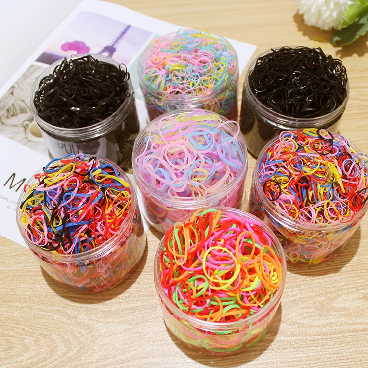 Colorful Elastic Rubber Bands One-time Hair Bands Hair Tie Ponytail holders Rainbow DIY Loom Bands Bracelets Accessories.jpg