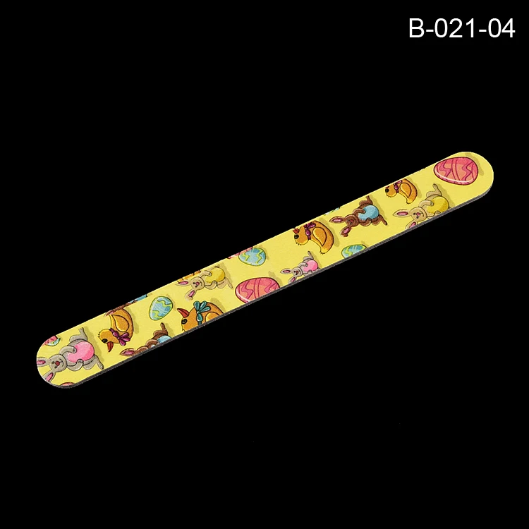 Kids Finger Polishing Colorful multi patterns flower butterfly printed double side cheap wholesale sandpaper nail files