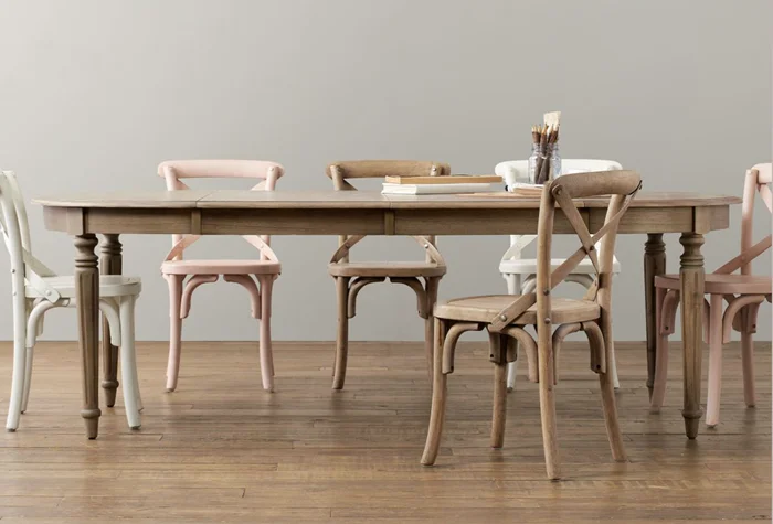 Распродажа, 6- 8-10 мест, экономичный овальный деревянный стол и стулья из дуба, дизайн из Китая, расширяемый обеденный стол