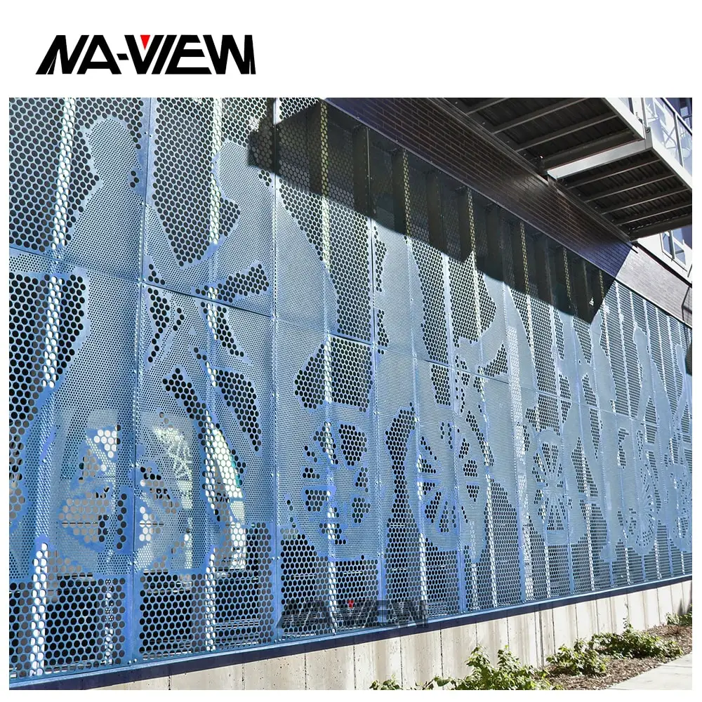 
 Индивидуальные наружные архитектурные перфорированные металлические алюминиевые облицовочные панели для фасадов  