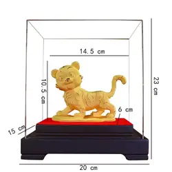 Custom Tiger Zodiac Figurine 24k Pure Gold Plating Year 2022 Mascot Golden Tiger Animal Statue For Home Desktop Decoration