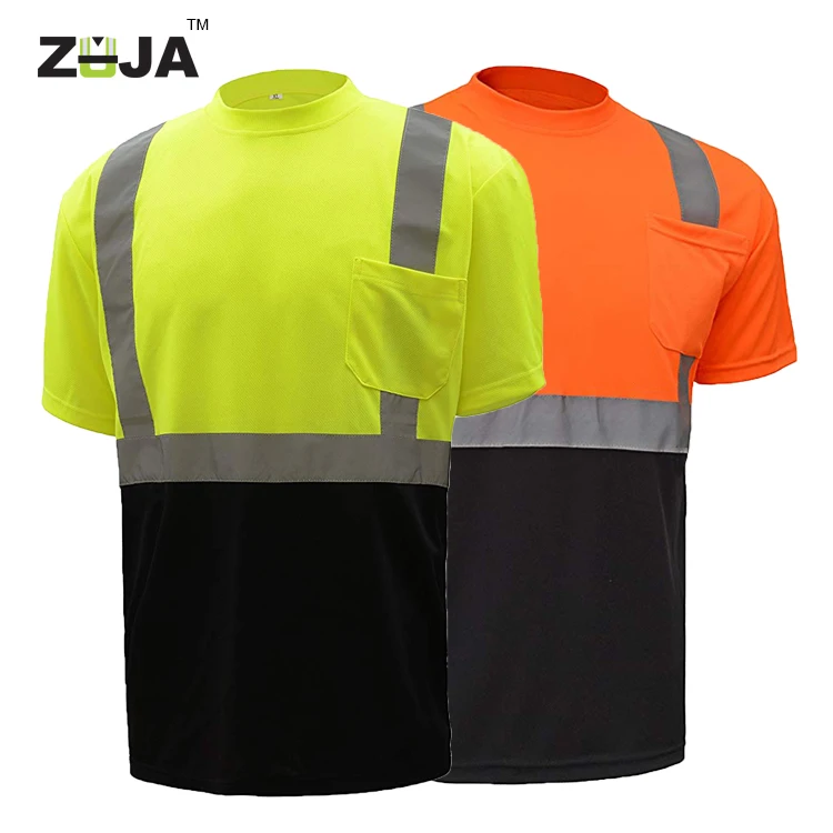 
Черная Нижняя нагрудная рубашка ZUJA с высокой видимостью и карманом 