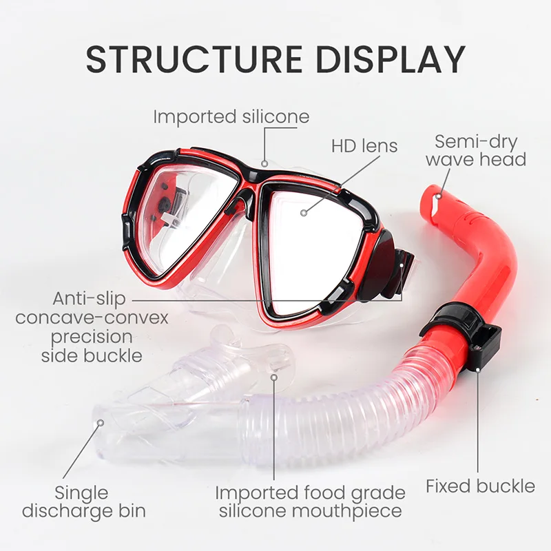 
Маска для подводного плавания для взрослых, противотуманные очки для плавания с трубкой, оборудование для дайвинга 