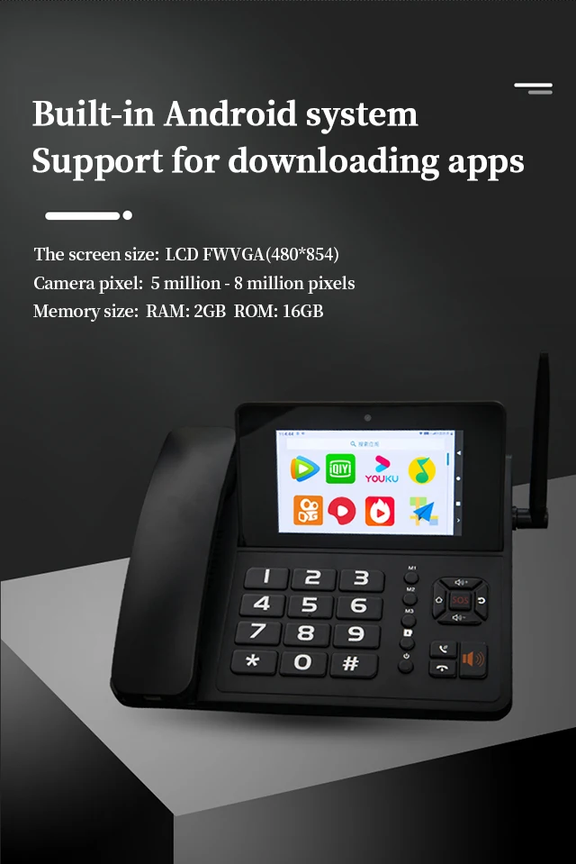 4G LTE Смарт Android сенсорный экран видео телефон с WIFI для дома офиса беспроводной Настольный телефон