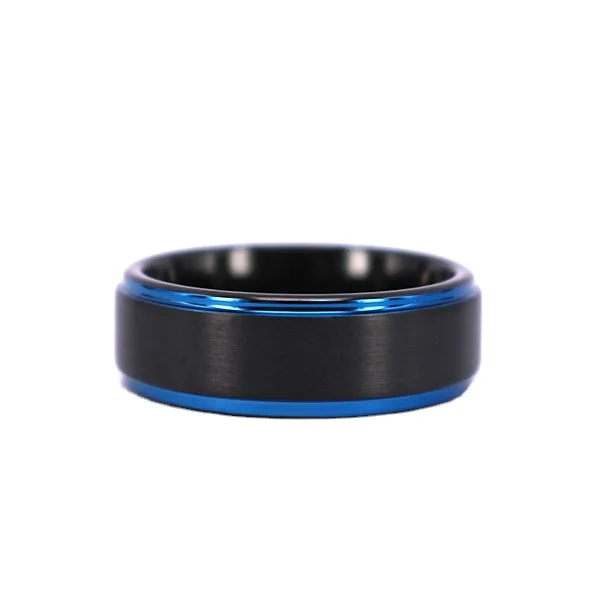 8 мм Матовый Стиль, свободный крой, черные, синие, Карбидное обручальное кольцо из карбида вольфрама