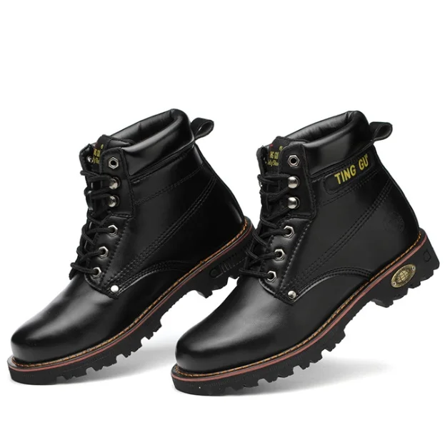 Новые модные стильные рабочие ботинки со стальным носком, Нескользящие непрокалываемые противоударные ботинки для снега, военные ботинки с высоким вырезом