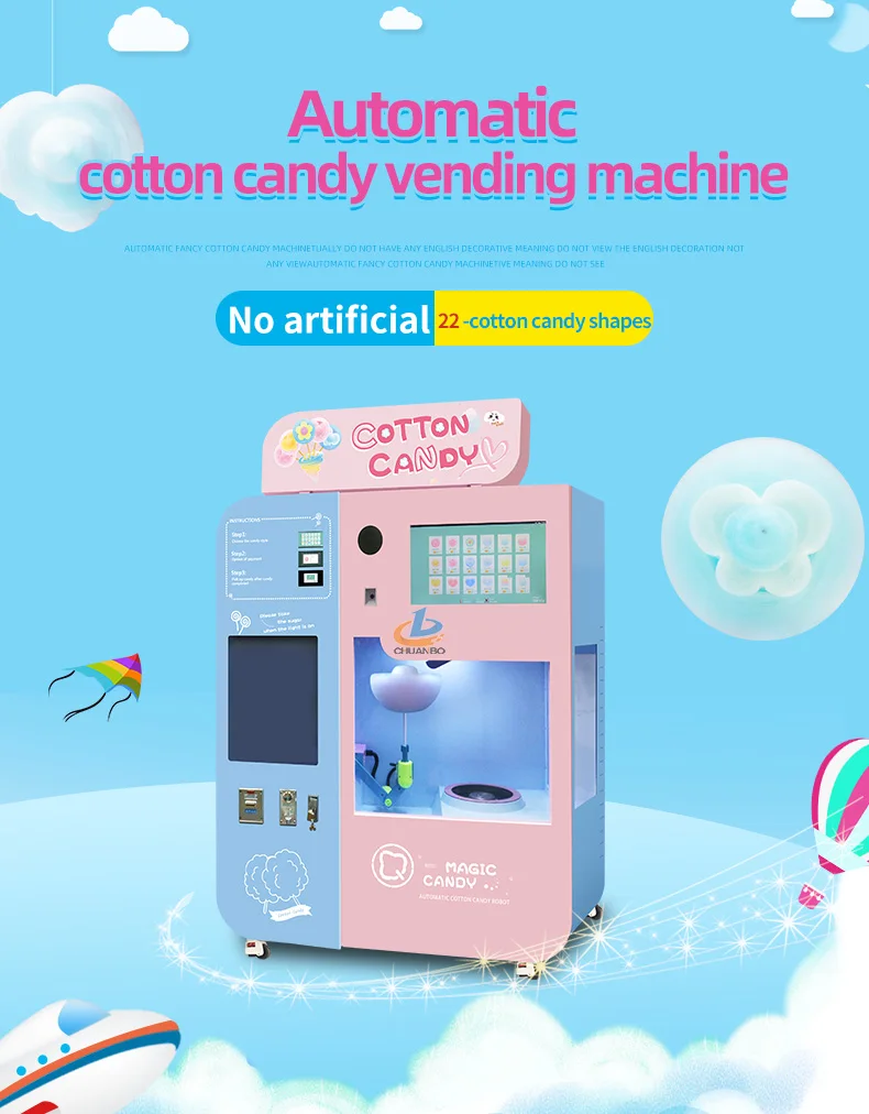 Cb320 Commercial Candy Floss Maker Automatic Cotton Candy Making Vending Machine