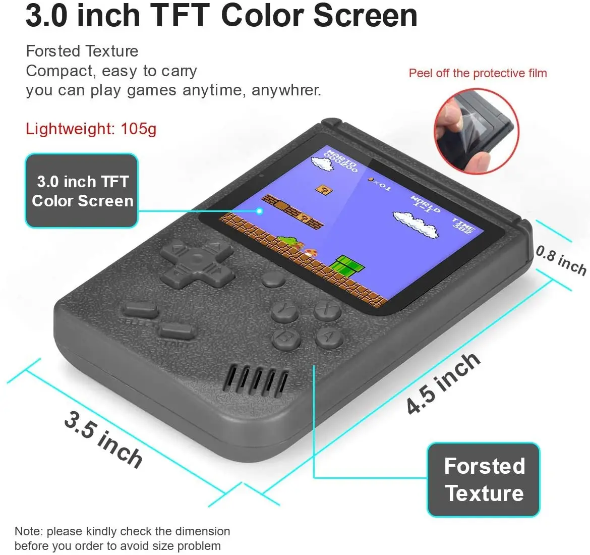 New retro 3 inch color LCD screen handheld portable game console with built-in 400 in 1 mini leisure game box children gifts Sup