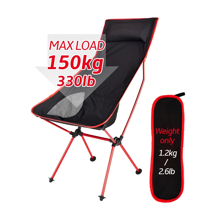 Портативное ультралегкое складное кресло для кемпинга с высокой спинкой и логотипом на заказ