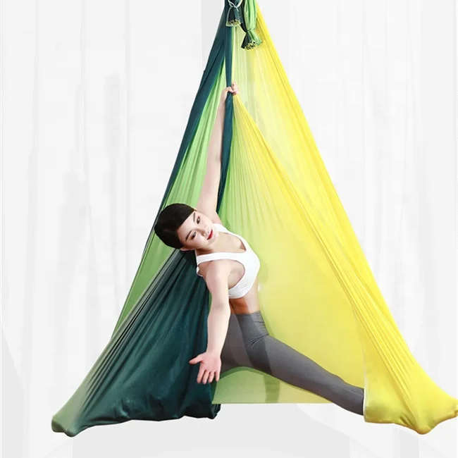 
Лучший антигравитационный градиент цвета летающая кровать для йоги низкий растягивающийся Воздушный Гамак для йоги качели 