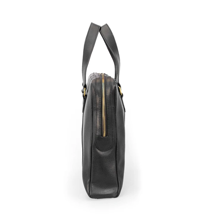 Черный Портфель Roneer из коровьей кожи с пользовательским логотипом, сумка для ноутбука с низким минимальным заказом