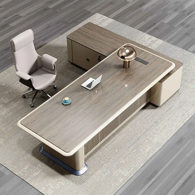 Роскошная современная офисная мебель для руководителя, L-образный дизайн, офисный стол, деревянный стол для руководителя, стол для руководителя