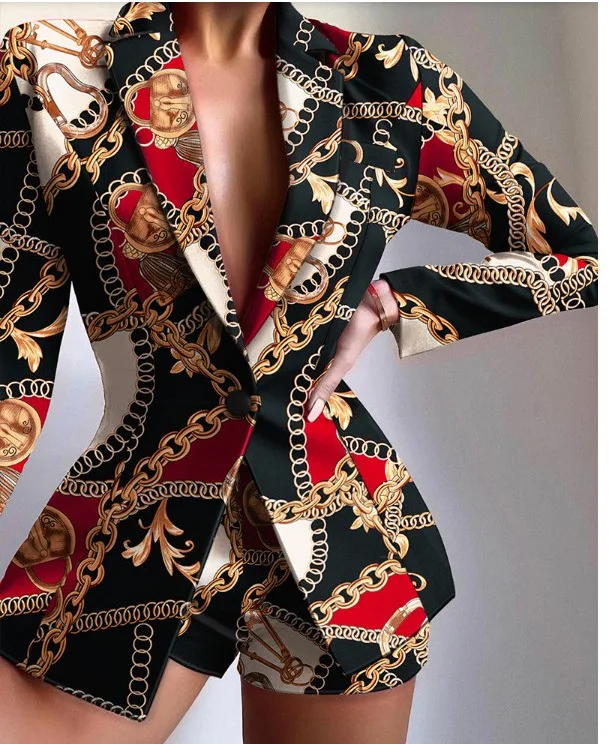 D Новое поступление 2022 Деловое платье цветной блок Леопардовый принт модный костюм платье блейзеры для женщин