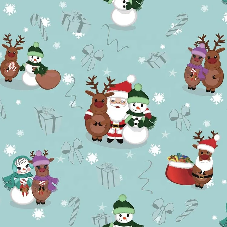 
Экологически чистая ткань без минимального заказа с цифровой печатью Рождественская елка олень бархатный цифровой принт на фланелевой ткани для пижам 