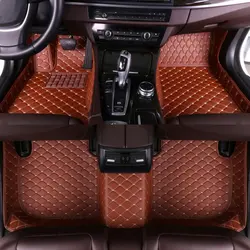 Роскошный и модный дизайнерский кожаный нескользящий автомобильный напольный коврик 5d, автомобильный коврик