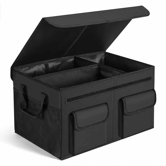 
 Складной органайзер для багажника с прочной крышкой, моющееся хранилище с усиленными ручками, органайзер для багажника автомобиля  