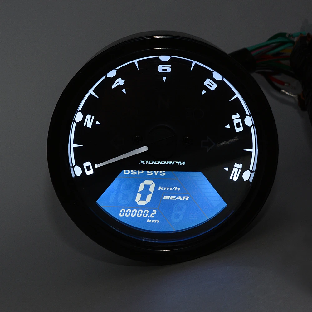 Самый продаваемый Универсальный цифровой светодиодный Тахометр спидометр для мотоцикла с подсветкой