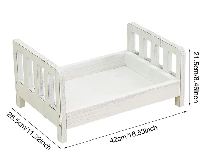 
 Реквизит для фотосъемки новорожденных кроватка задний фон деревенская белая детская кроватка дерево  