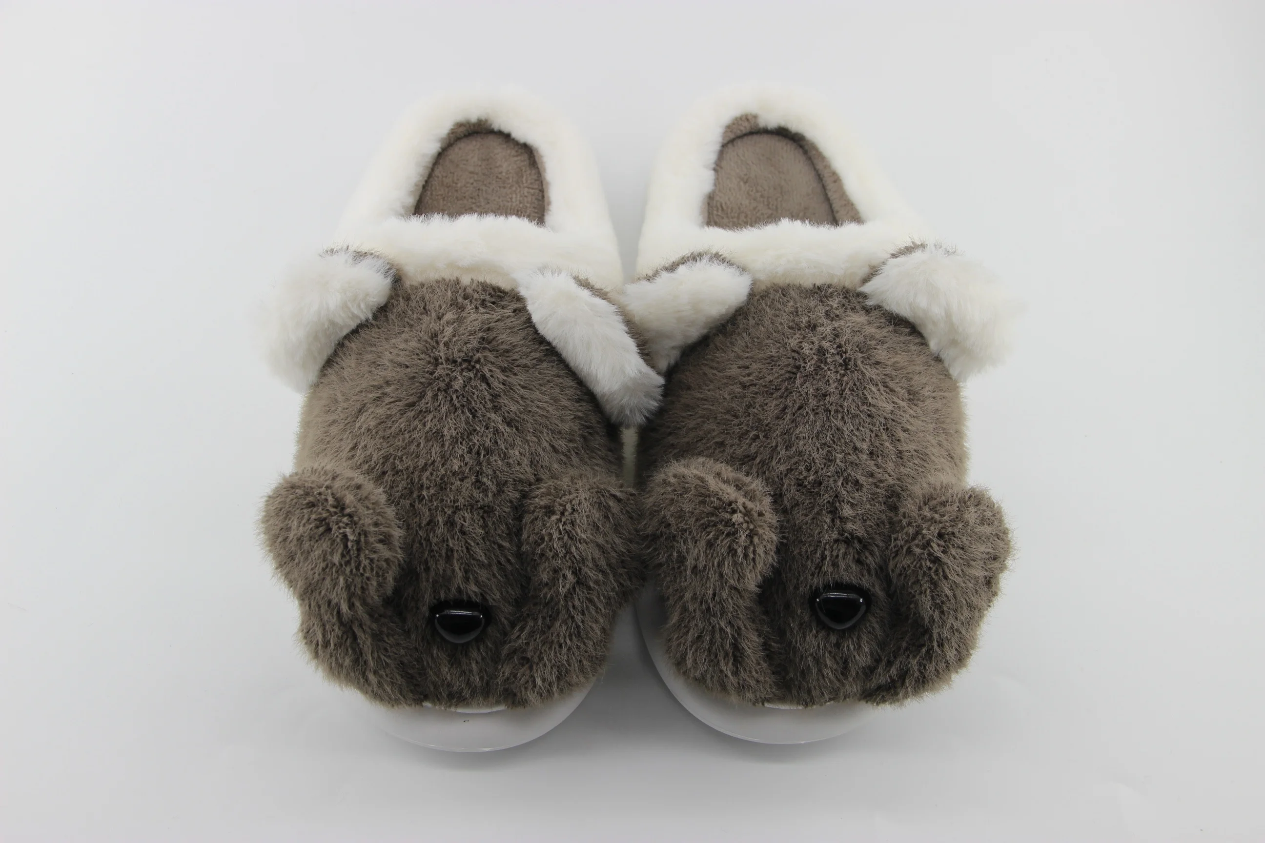 Зимняя домашняя одежда для ног в виде милой собаки, короткие плюшевые хлопковые домашние тапочки для девочек и мальчиков