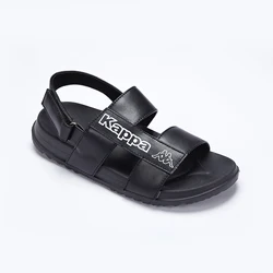 Оптовая продажа, новейший дизайн, летние повседневные пляжные черные мужские сандалии на плоской подошве из искусственной кожи на заказ