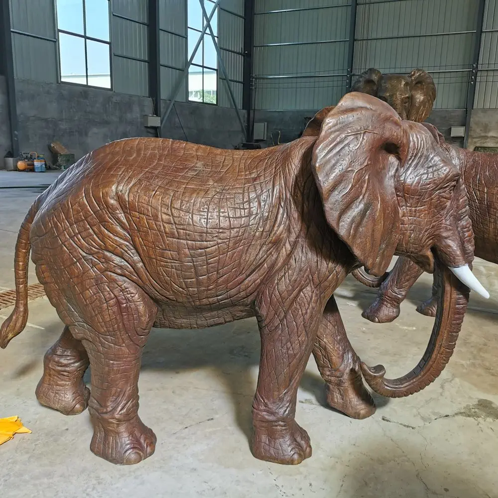 customized L170cm casting bronze baby young elephant sculpture