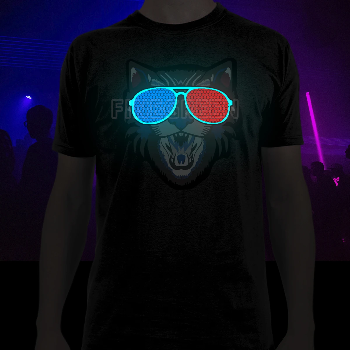 
 El мигающая светодиодная футболка с 5 осветительными моделями, индивидуальный дизайн, светодиодная футболка  