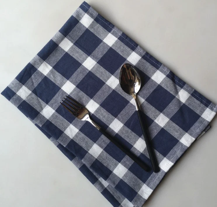 Абсорбирующее синее чайное полотенце из 100% хлопка, плетеные салфетки, обеденный стол, многоразовое полотенце для посуды, кухонная бытовая прочная стеклянная ткань