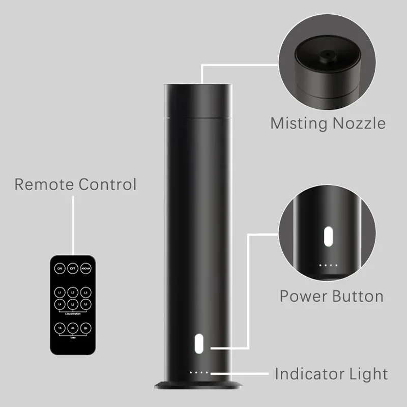 2024 home room tower luxury scenting automatic electric aroma air freshener 360 hotel lobby scent diffuser machine fragrance