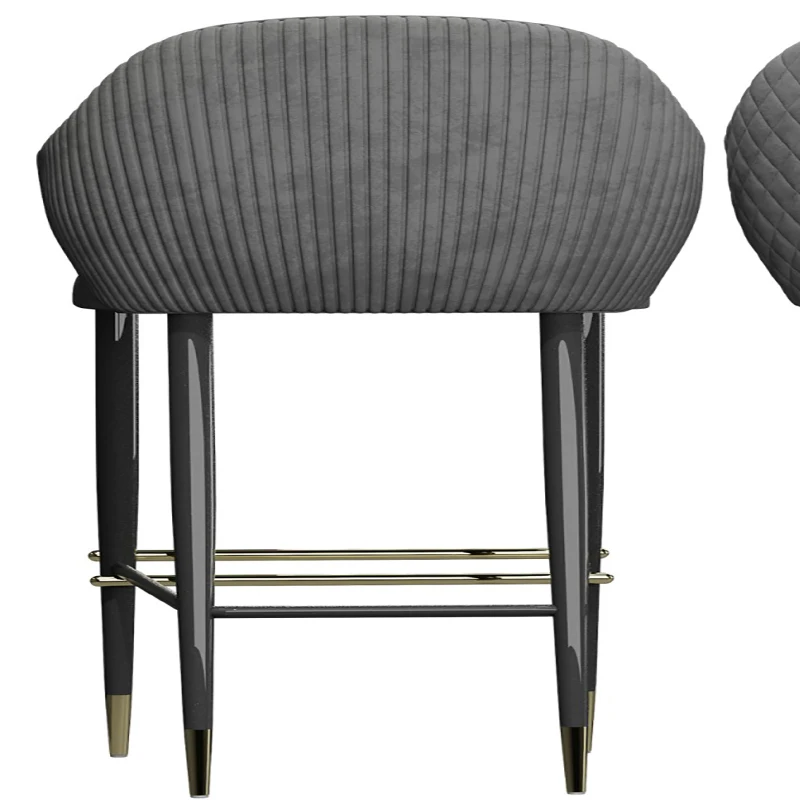 
Скандинавский минималистичный кованый барный стул из кованого железа, высокий стул для кофейни и чая и кожаный барный стул 