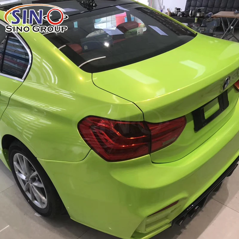 SG-07 лимонно-зеленый Сияющий съемный клей супер глянцевый автомобильный виниловый