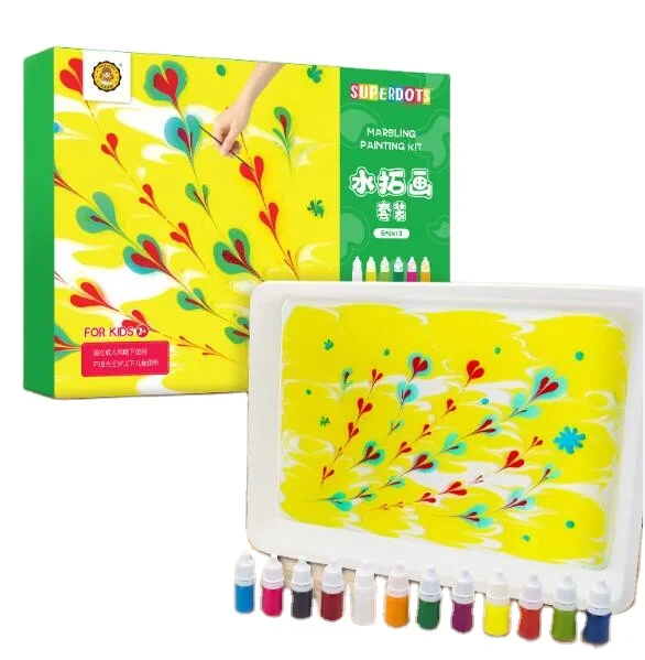 Детские декоративно-прикладного искусства воды Набор для рисования, мрамор, краски Художественные комплект обучающий инструмент для детей