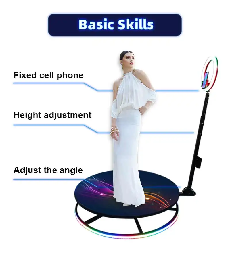 video spinner 360 photo booth platform automatic m foldable mirror photo booth