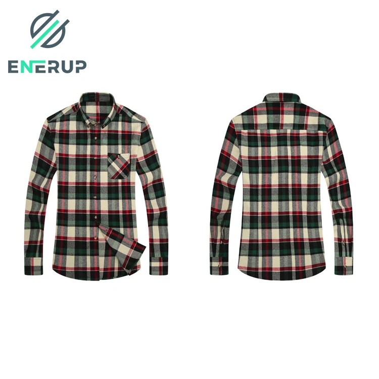 
 Enerup OEM/ODM, мужские рубашки с длинным рукавом, окрашенные в пряжку, большие размеры, повседневные, дышащие, устойчивые, фланелевые, в клетку  