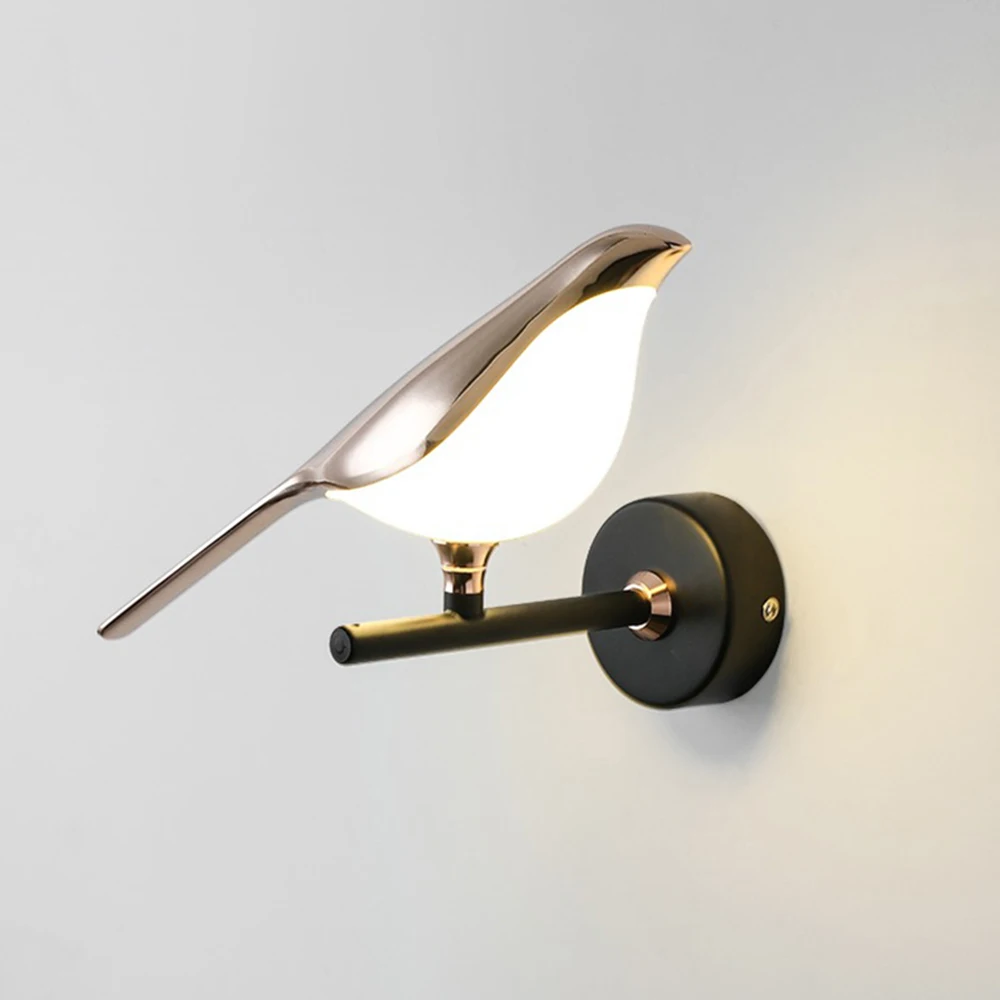 Светильник Kasanto в форме птицы, настенное бра singel, постмодерн, птица, светодиодная подвесная настенная лампа