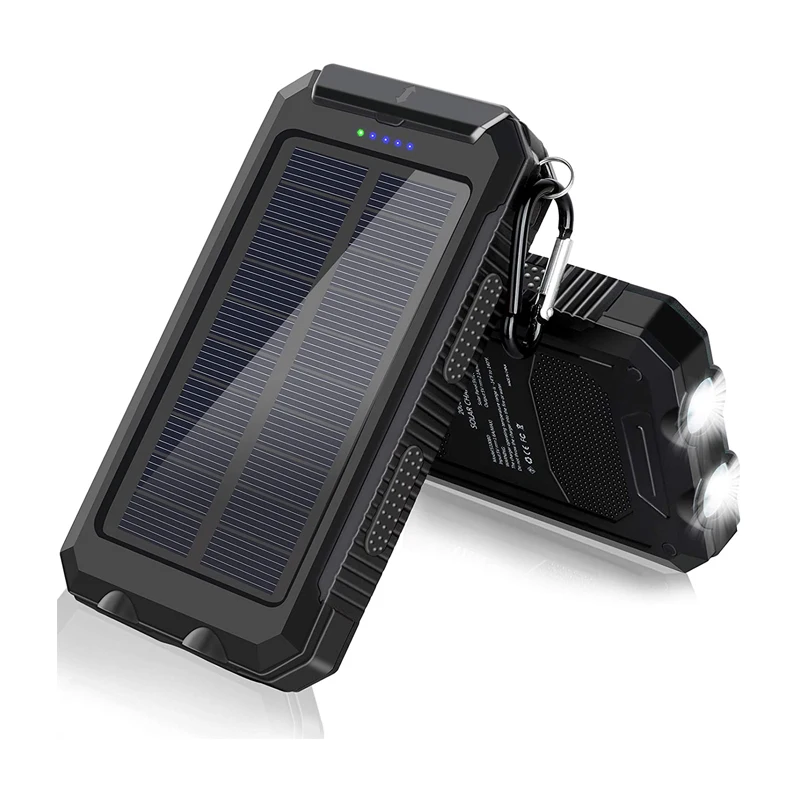 Горячая продажа водонепроницаемый портативный солнечный внешний аккумулятор 20000 мАч наружное солнечное зарядное устройство двойной Usb Солнечное зарядное устройство для телефона